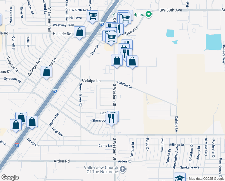 map of restaurants, bars, coffee shops, grocery stores, and more near 4201 Rondo Avenue in Amarillo