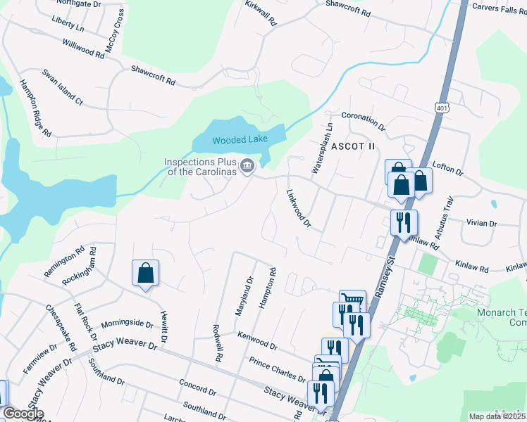 map of restaurants, bars, coffee shops, grocery stores, and more near 330 Bubble Creek Court in Fayetteville