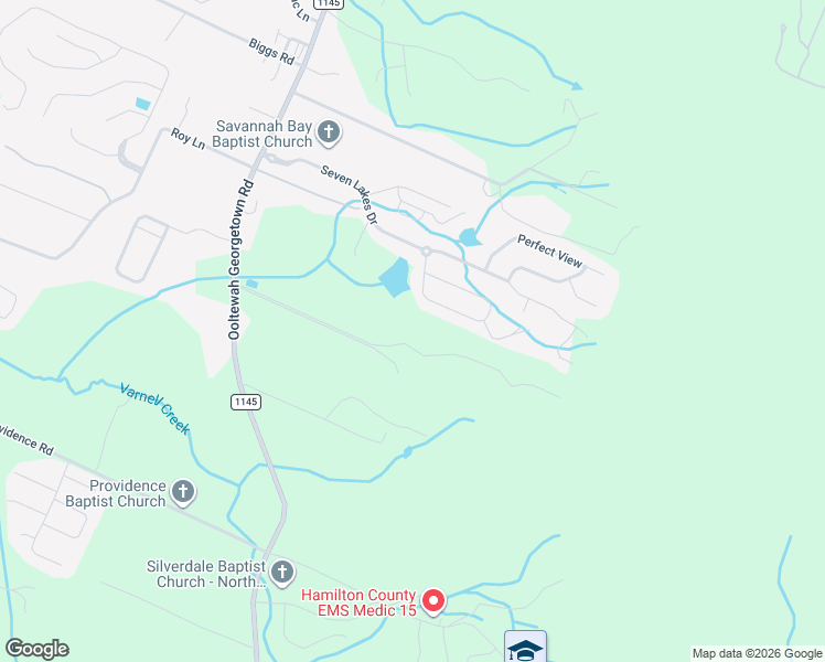 map of restaurants, bars, coffee shops, grocery stores, and more near 7900 Ooltewah Georgetown Road in Ooltewah