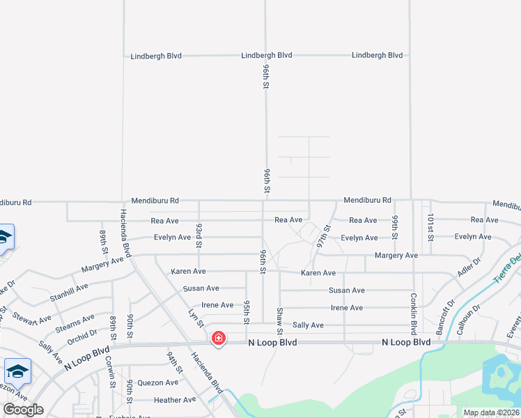 map of restaurants, bars, coffee shops, grocery stores, and more near 9508 Mendiburu Road in California City