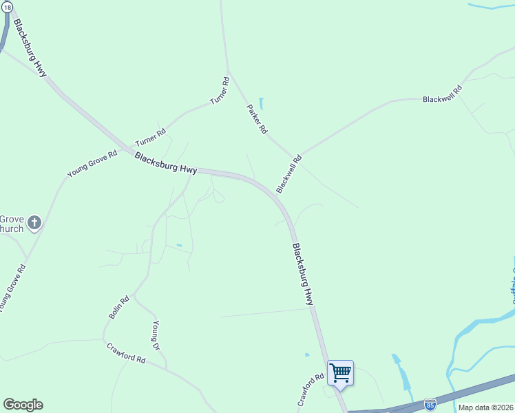 map of restaurants, bars, coffee shops, grocery stores, and more near 1613 Blacksburg Highway in Blacksburg