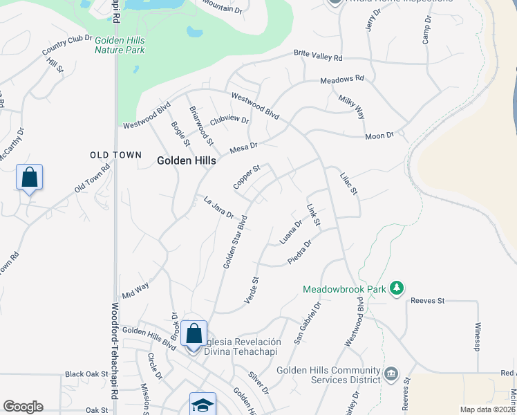 map of restaurants, bars, coffee shops, grocery stores, and more near 22021 Copper Street in Tehachapi