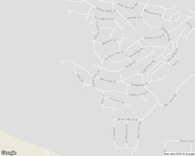 map of restaurants, bars, coffee shops, grocery stores, and more near Mountain Drive in Tehachapi