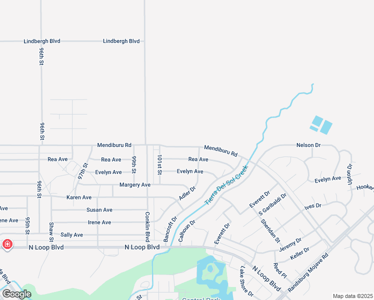 map of restaurants, bars, coffee shops, grocery stores, and more near 10172 Mendiburu Road in California City