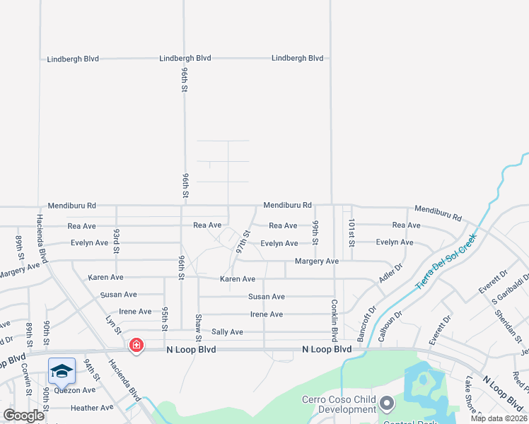 map of restaurants, bars, coffee shops, grocery stores, and more near 9708 Mendiburu Road in California City