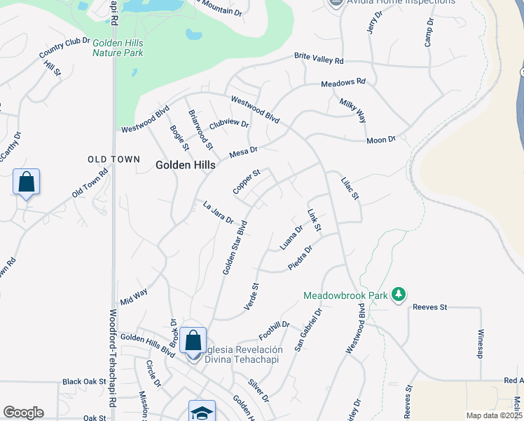 map of restaurants, bars, coffee shops, grocery stores, and more near 22028 Tin Court in Tehachapi