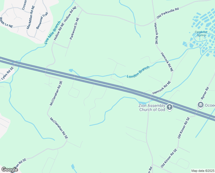 map of restaurants, bars, coffee shops, grocery stores, and more near Waterlevel Highway in Cleveland