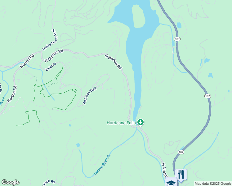 map of restaurants, bars, coffee shops, grocery stores, and more near 433 Audubon Trail in Cashiers