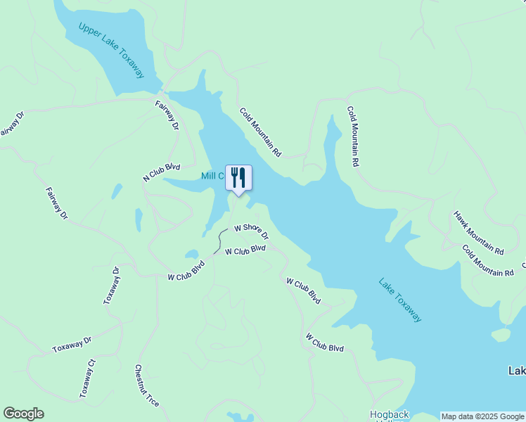map of restaurants, bars, coffee shops, grocery stores, and more near 625 Linton Road in Lake Toxaway