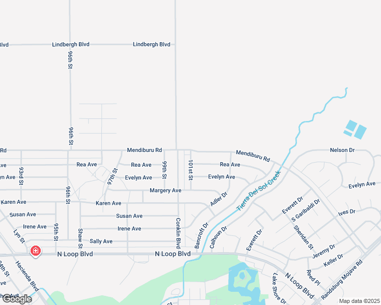 map of restaurants, bars, coffee shops, grocery stores, and more near 21991 101st Street in California City