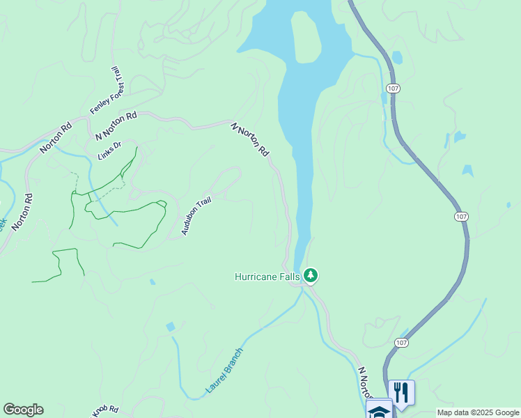 map of restaurants, bars, coffee shops, grocery stores, and more near 433 Audubon Trail in Cashiers