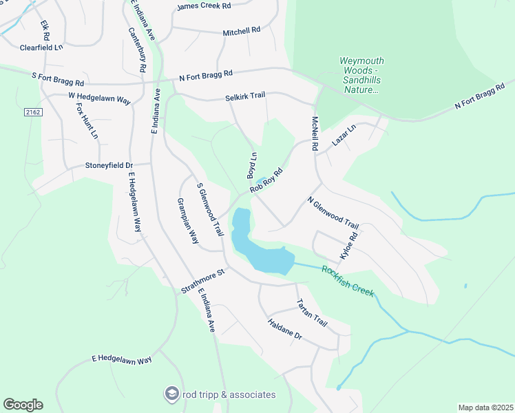 map of restaurants, bars, coffee shops, grocery stores, and more near 304 Boyd Lane in Southern Pines