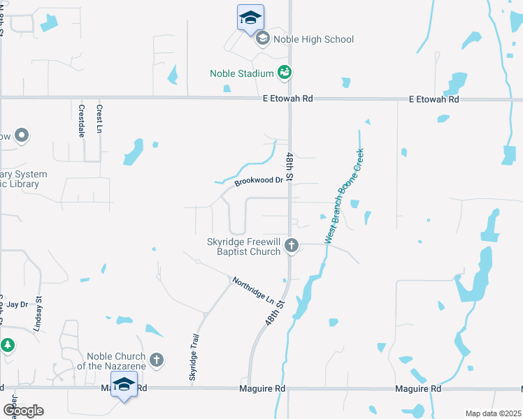 map of restaurants, bars, coffee shops, grocery stores, and more near 4633 Grand Avenue in Noble