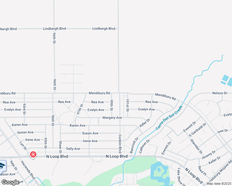 map of restaurants, bars, coffee shops, grocery stores, and more near 9947 Mendiburu Road in California City