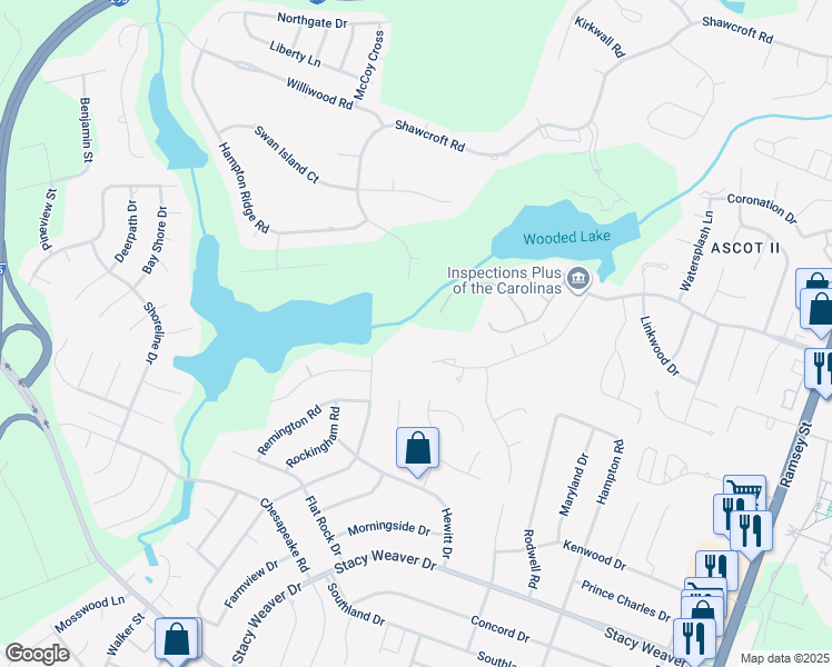 map of restaurants, bars, coffee shops, grocery stores, and more near 532 Lionshead Road in Fayetteville