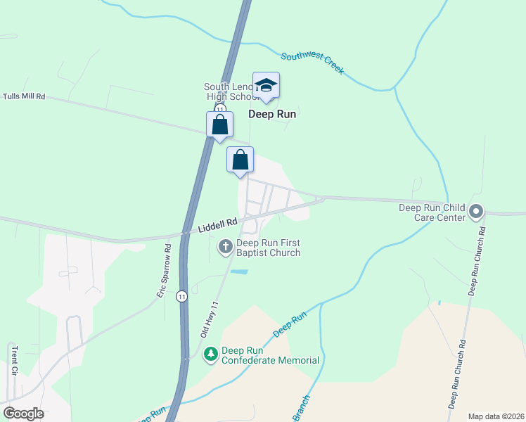 map of restaurants, bars, coffee shops, grocery stores, and more near 743 A R Munn Road in Deep Run