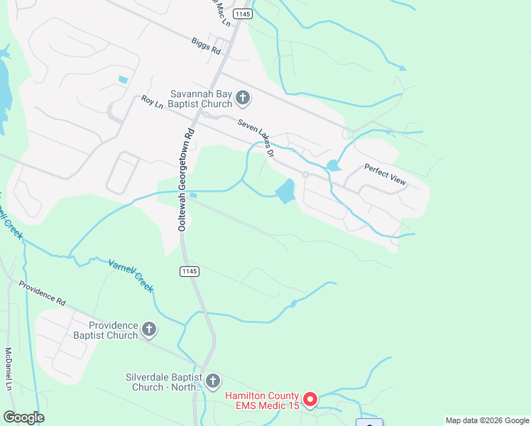 map of restaurants, bars, coffee shops, grocery stores, and more near 7900 Ooltewah Georgetown Road in Ooltewah