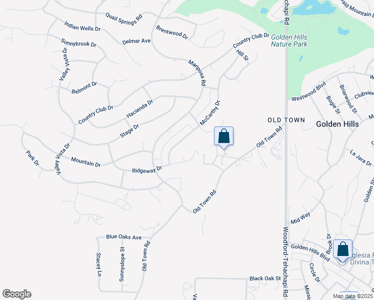 map of restaurants, bars, coffee shops, grocery stores, and more near 20909 Ridgeway Drive in Tehachapi