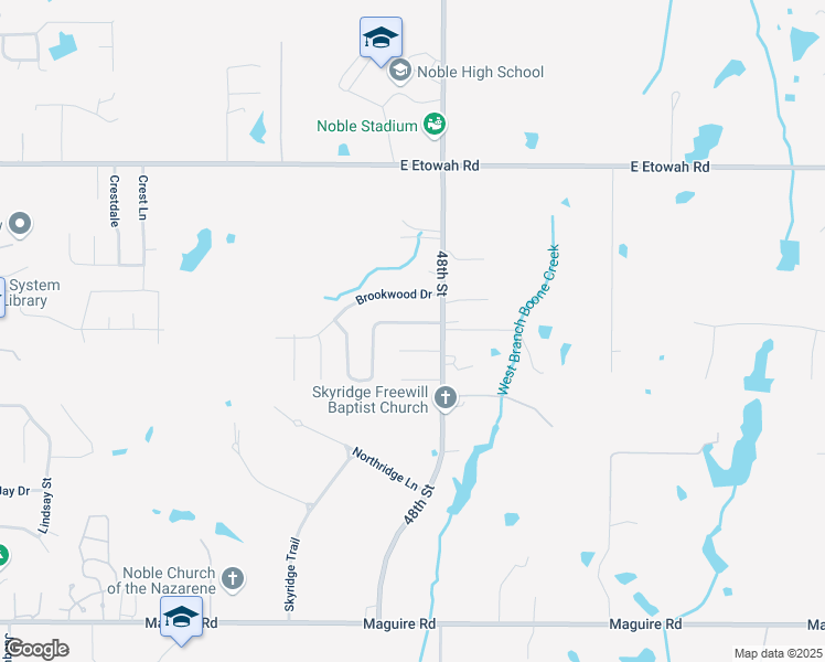 map of restaurants, bars, coffee shops, grocery stores, and more near 4633 Grand Avenue in Noble