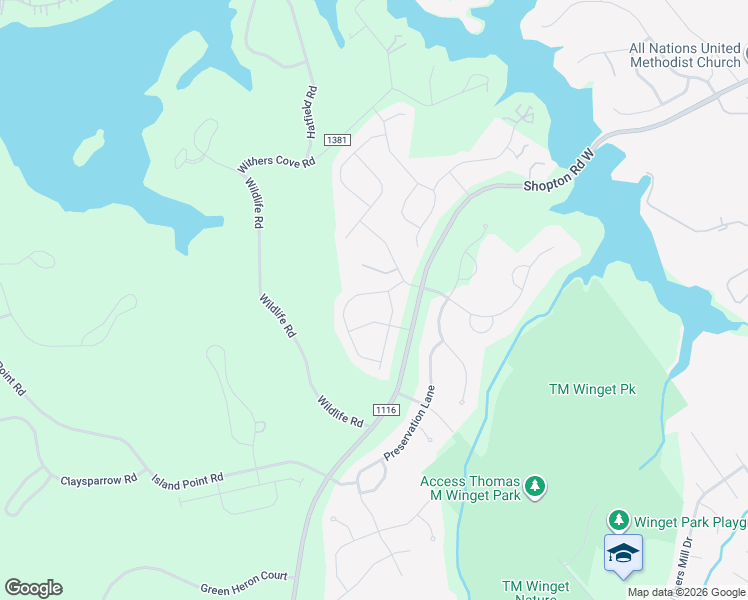 map of restaurants, bars, coffee shops, grocery stores, and more near 13120 Carolina Wren Court in Charlotte