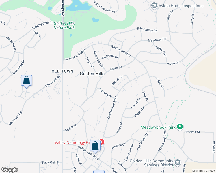 map of restaurants, bars, coffee shops, grocery stores, and more near 20131 La Jara Drive in Tehachapi