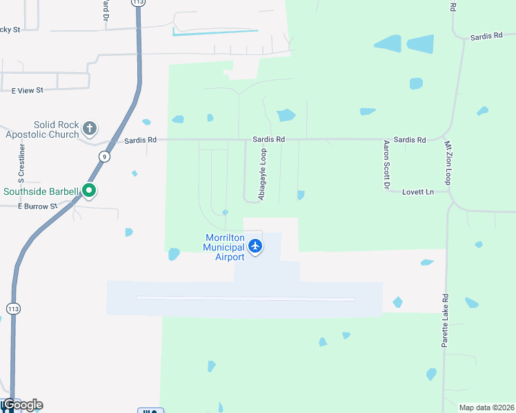 map of restaurants, bars, coffee shops, grocery stores, and more near 54 Abiagayle Loop in Morrilton