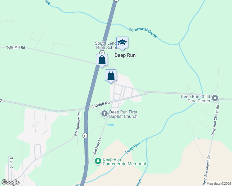 map of restaurants, bars, coffee shops, grocery stores, and more near 743 A R Munn Road in Deep Run