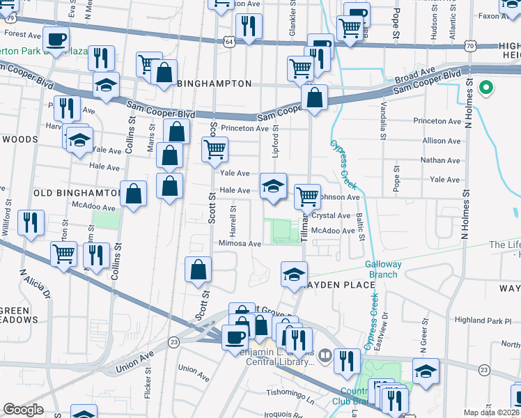 map of restaurants, bars, coffee shops, grocery stores, and more near 298 Carpenter Street in Memphis