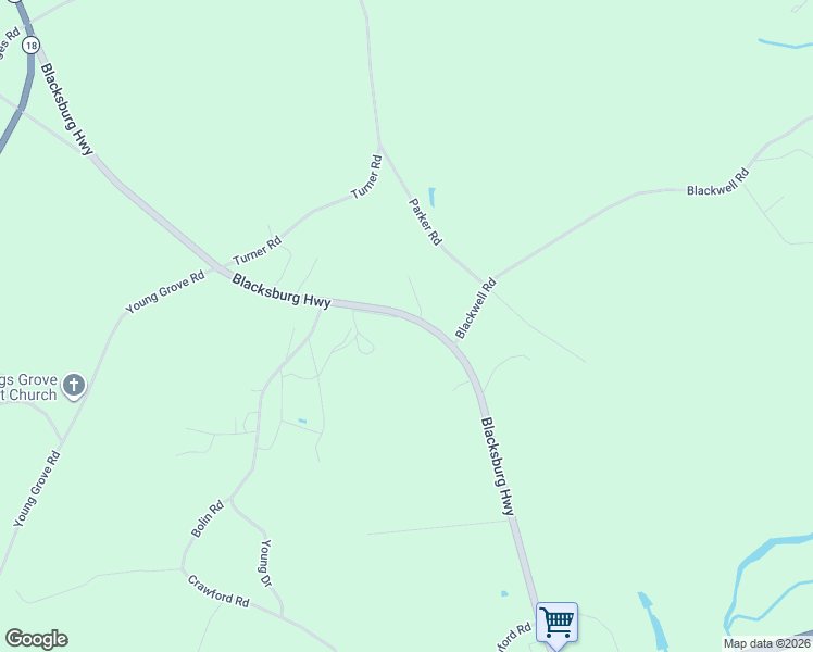 map of restaurants, bars, coffee shops, grocery stores, and more near 1613 Blacksburg Highway in Blacksburg