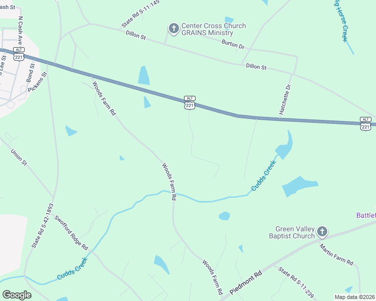 map of restaurants, bars, coffee shops, grocery stores, and more near 164 Cantrell Lane in Chesnee