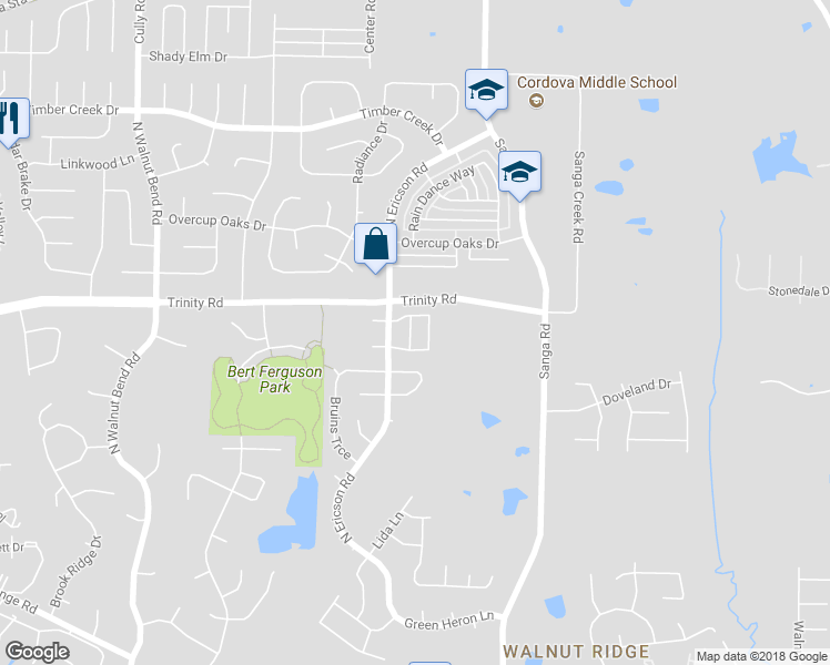 map of restaurants, bars, coffee shops, grocery stores, and more near 604 West Ashley Glen Circle in Memphis