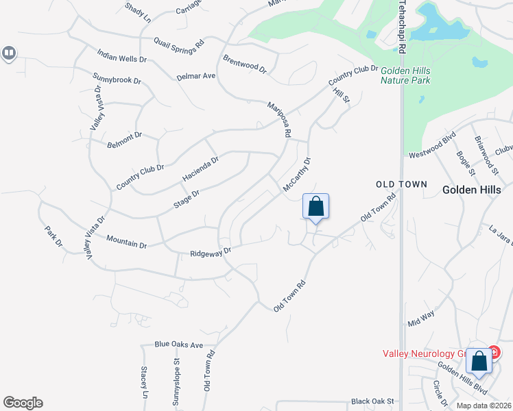 map of restaurants, bars, coffee shops, grocery stores, and more near 22208 Mariposa Road in Tehachapi