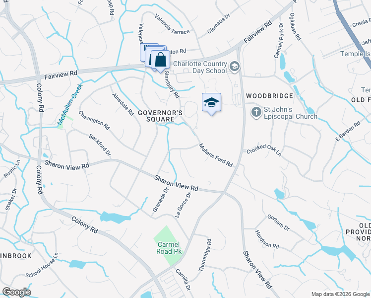 map of restaurants, bars, coffee shops, grocery stores, and more near 1842 Manor Mill Rd in Charlotte