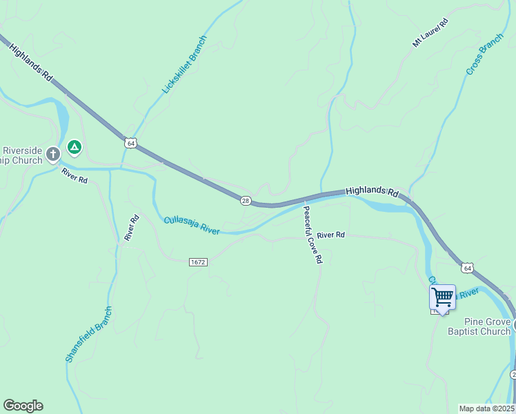 map of restaurants, bars, coffee shops, grocery stores, and more near 6269 Highlands Road in Franklin