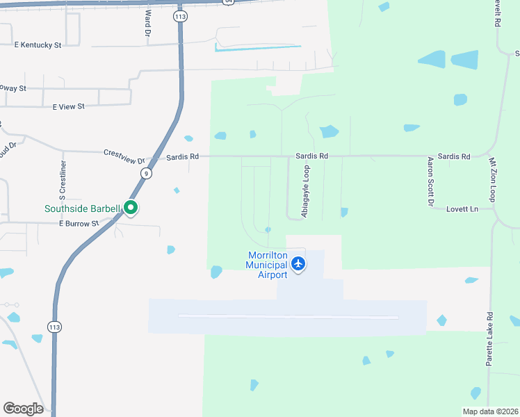 map of restaurants, bars, coffee shops, grocery stores, and more near 32 Abiagayle Loop in Morrilton
