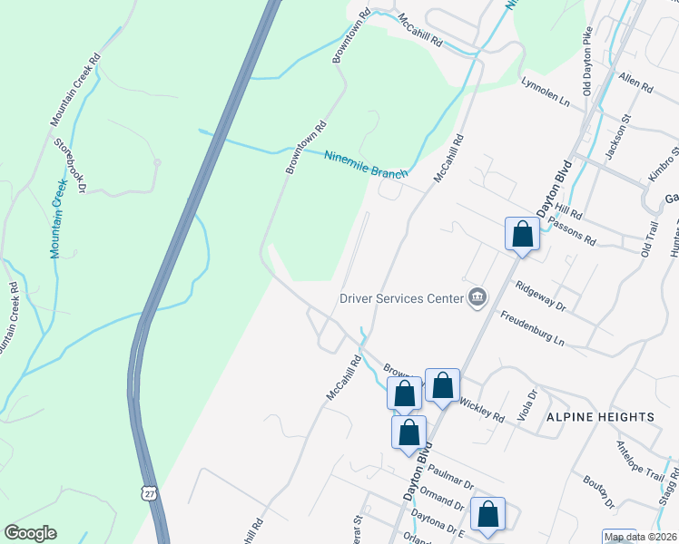 map of restaurants, bars, coffee shops, grocery stores, and more near 5015 Lloyd Lane in Chattanooga