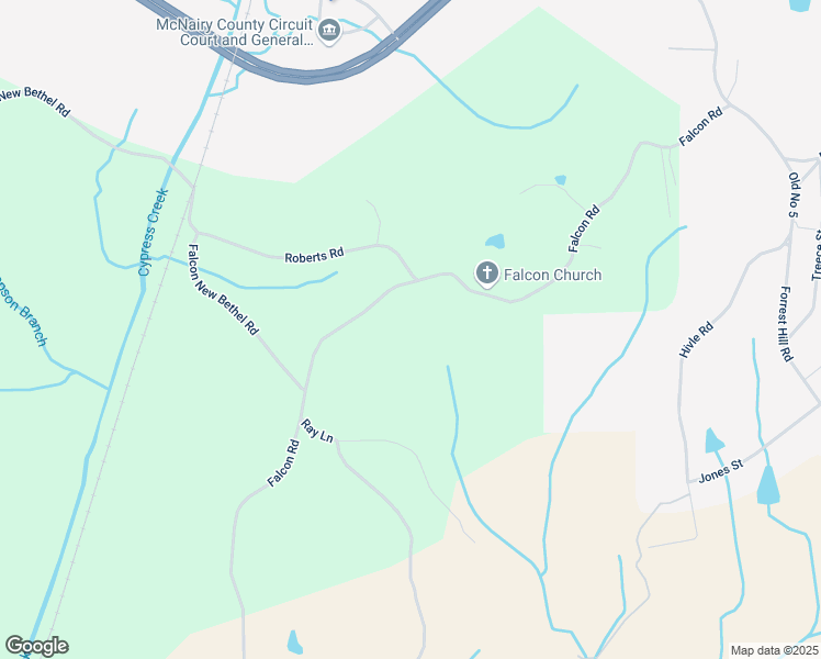 map of restaurants, bars, coffee shops, grocery stores, and more near 1012 Falcon Road in Selmer