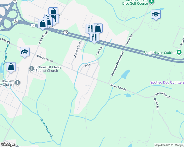 map of restaurants, bars, coffee shops, grocery stores, and more near 316 Carrie Street in Cleveland