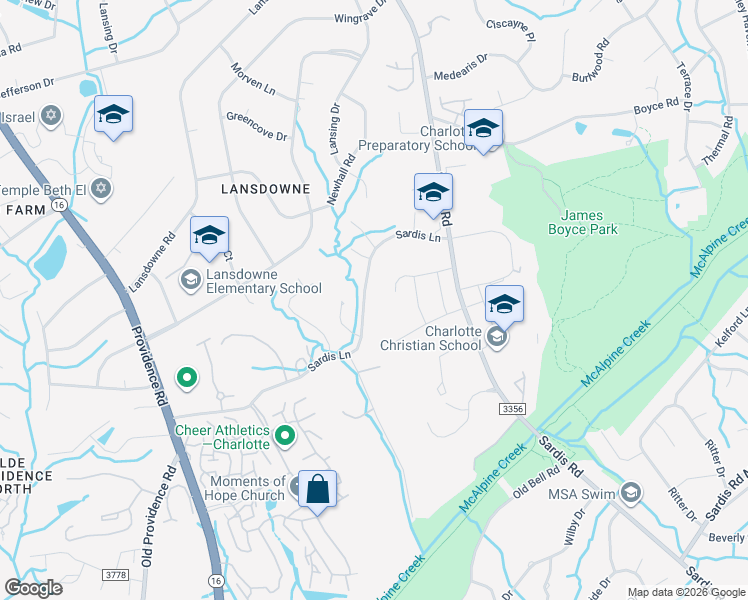 map of restaurants, bars, coffee shops, grocery stores, and more near in Charlotte