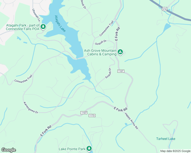 map of restaurants, bars, coffee shops, grocery stores, and more near 80 Tsataga Court in Brevard