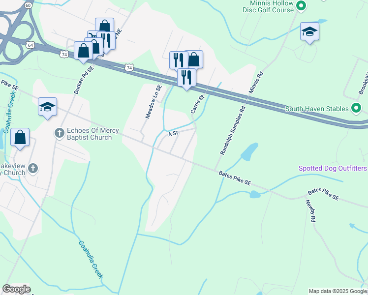 map of restaurants, bars, coffee shops, grocery stores, and more near 314 Carrie Street in Cleveland