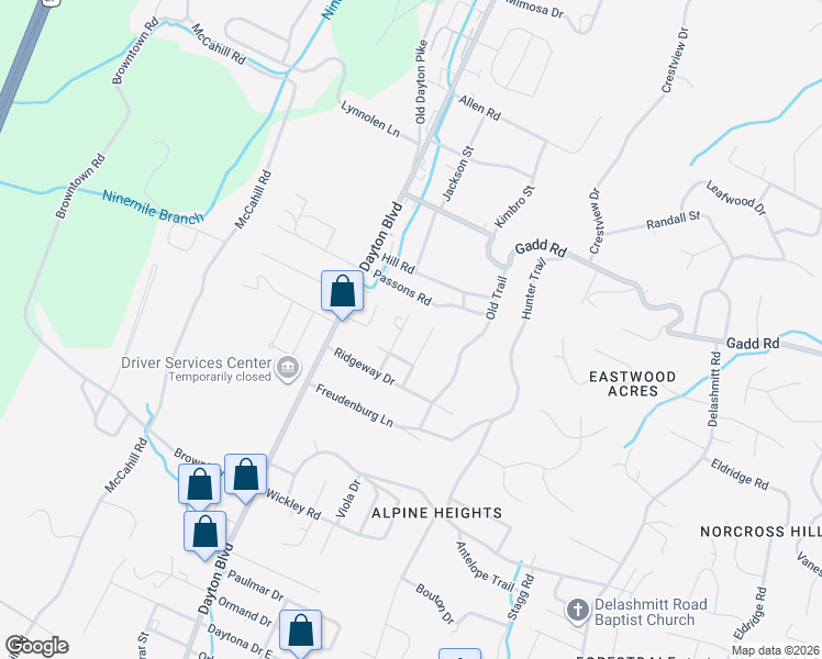 map of restaurants, bars, coffee shops, grocery stores, and more near 5020 Kenner Avenue in Chattanooga