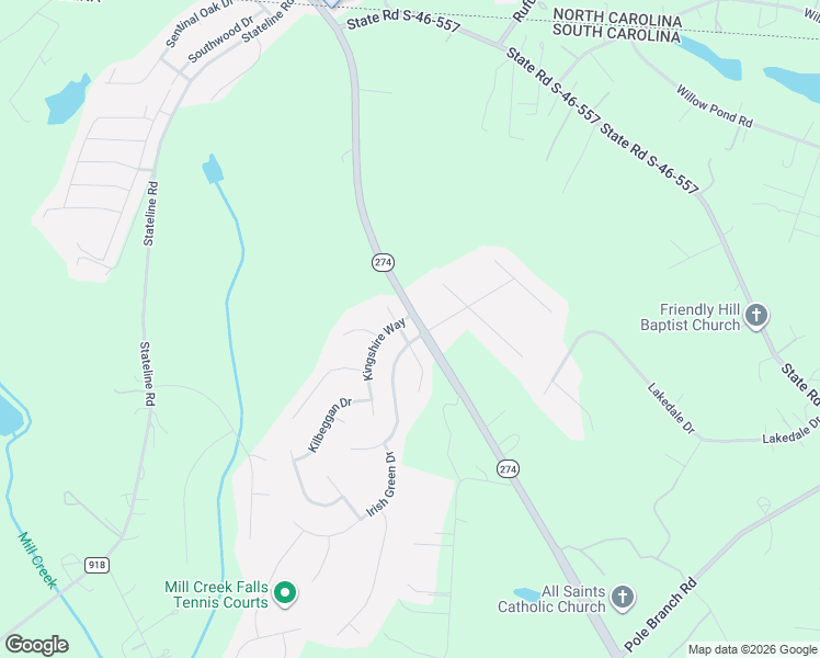 map of restaurants, bars, coffee shops, grocery stores, and more near 843 South Carolina 274 in Clover