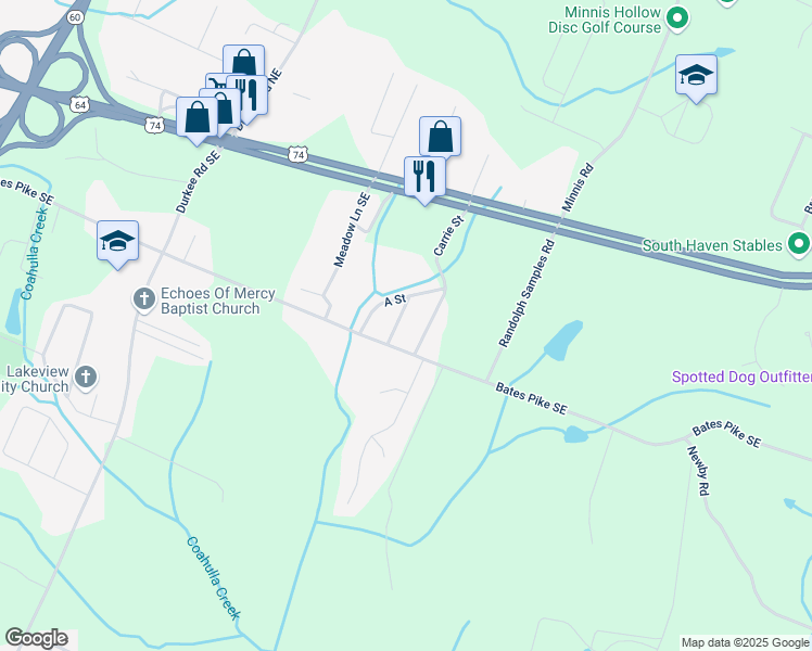 map of restaurants, bars, coffee shops, grocery stores, and more near 314 Carrie Street in Cleveland