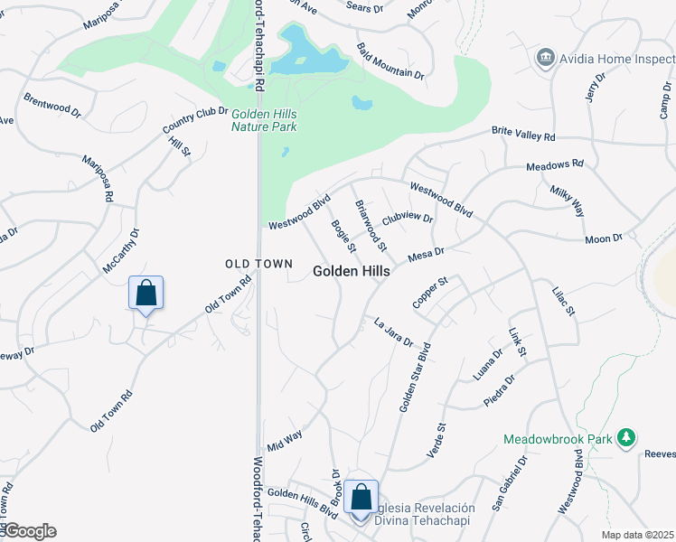 map of restaurants, bars, coffee shops, grocery stores, and more near 22150 Buena Vista Street in Tehachapi