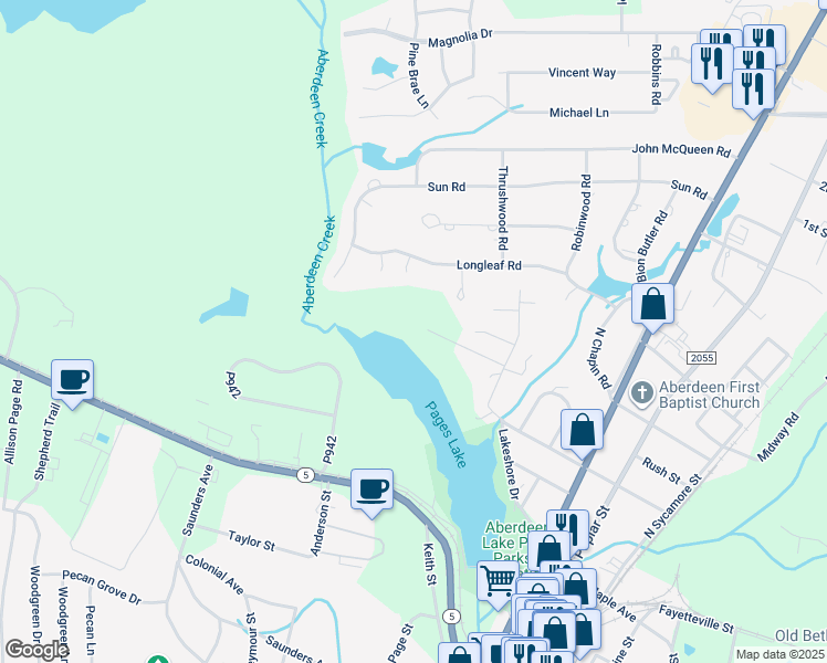 map of restaurants, bars, coffee shops, grocery stores, and more near in Aberdeen