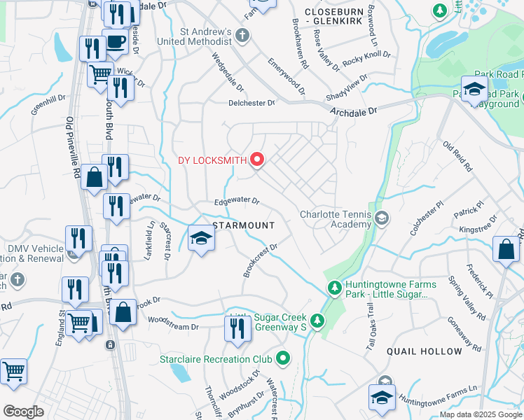 map of restaurants, bars, coffee shops, grocery stores, and more near in Fort Mill