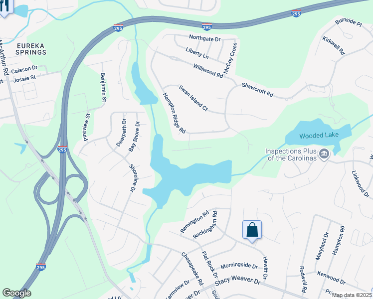 map of restaurants, bars, coffee shops, grocery stores, and more near 2945 Hampton Ridge Road in Fayetteville