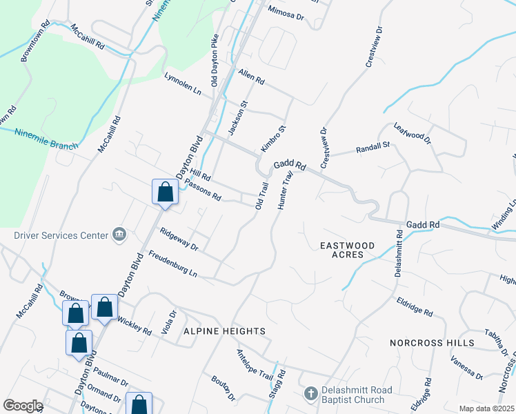 map of restaurants, bars, coffee shops, grocery stores, and more near 5226 Old Trail in Red Bank