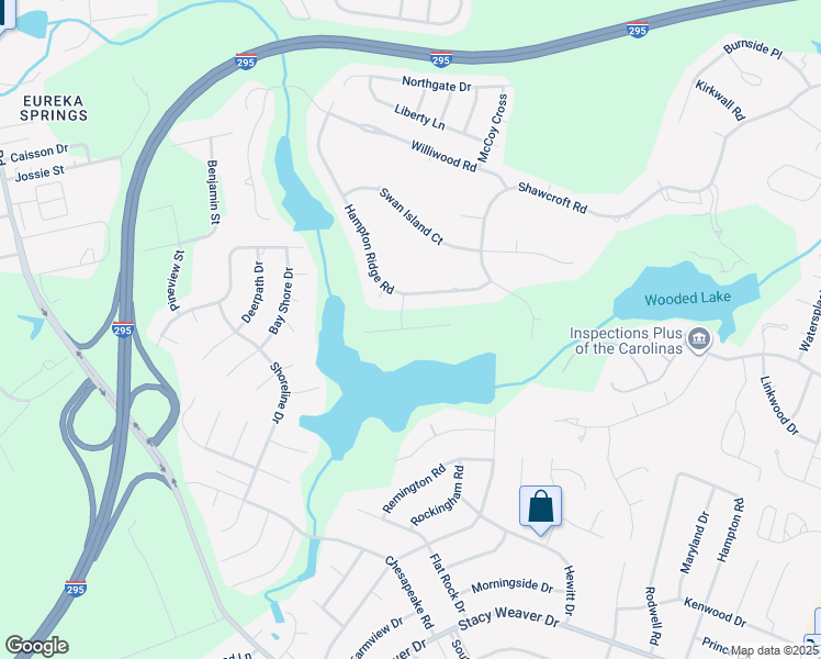 map of restaurants, bars, coffee shops, grocery stores, and more near 2945 Hampton Ridge Road in Fayetteville